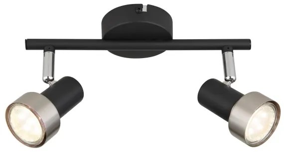 Globo 57917-2N - Spotlámpa MASON 2xGU10/25W/230V fekete/ezüst