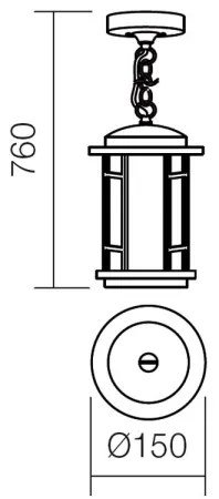 Redo 9956 - Kültéri csillár láncon BRISTOL 1xE327/42W230V IP23