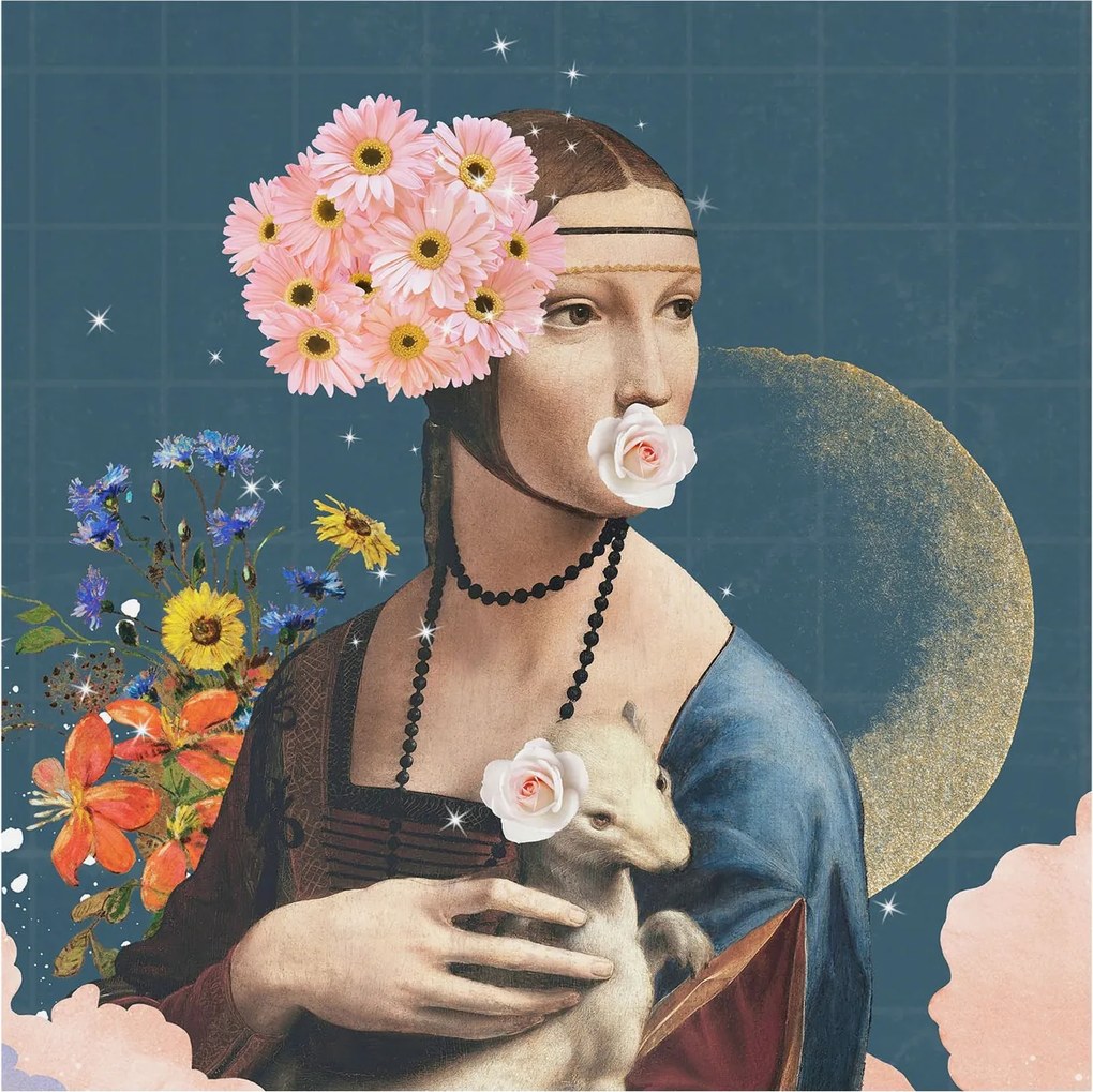 Flizelin tapéta Fali furnér 3D hatás Virágos elegancia 250x250 Ragasztó