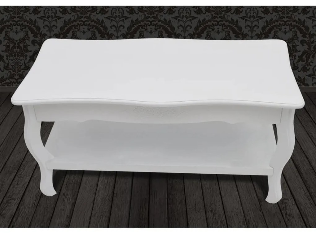 2 szintes fehér MDF dohányzóasztal