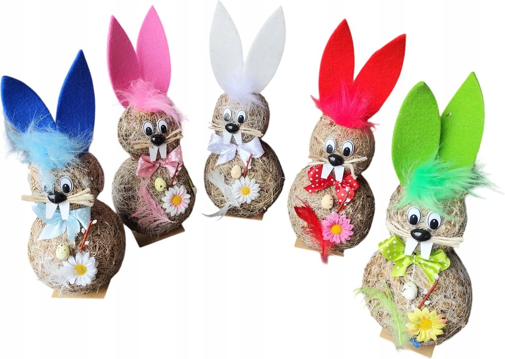 Húsvéti nyúl szalma nyuszi ünnepi dekoráció