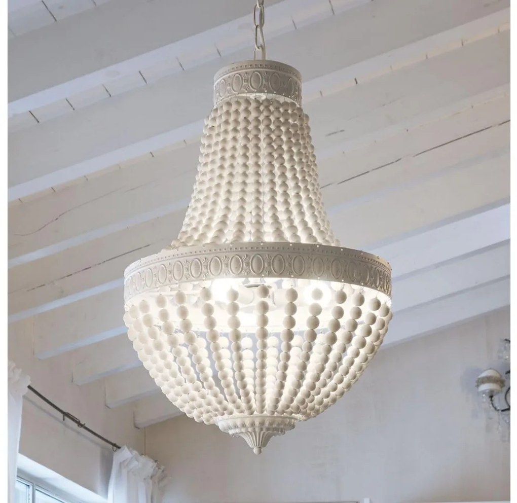 Ideal Lux - Csillár láncon MONET 5xE14/40W/230V átm. 40 cm kender/fehér