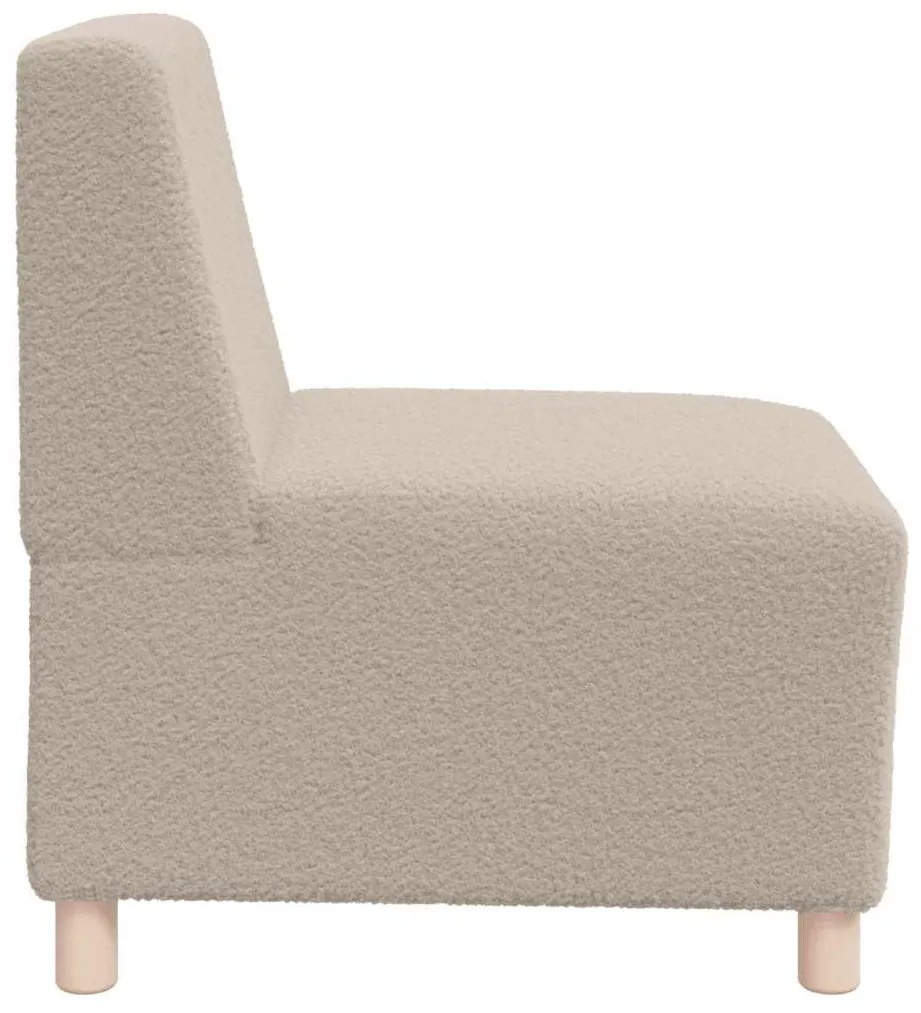 moduláris kanapéegység karfa nélkül, világosszürke, göndör, gyapjúszerű szövetből, 55 cm