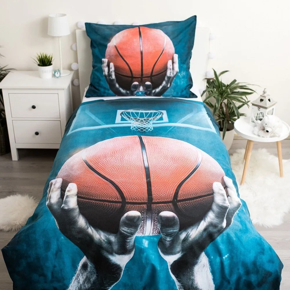 Egyszemélyes pamut gyerek ágyneműhuzat 140x200 cm Basketball – Jerry Fabrics