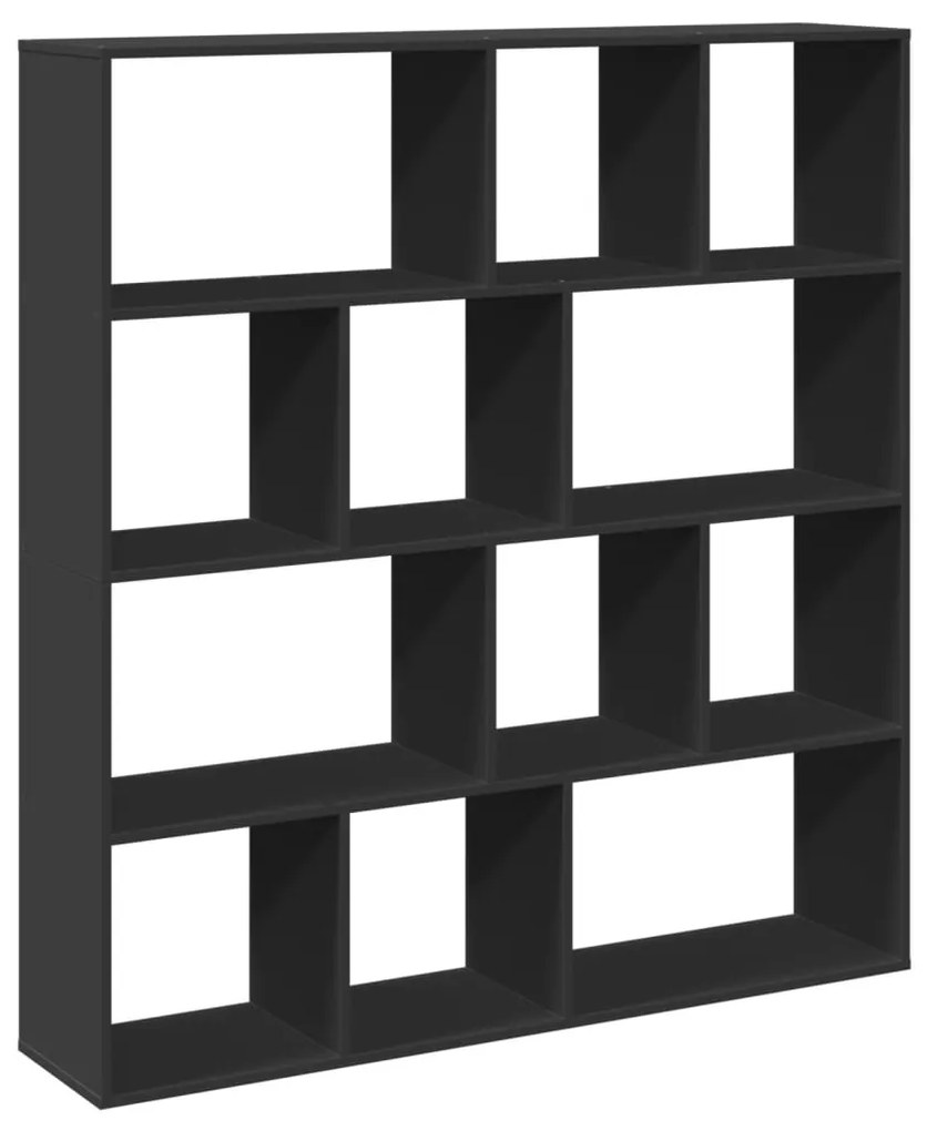 fekete szerelt fa könyvszekrény 132 x 29 x 141,5 cm