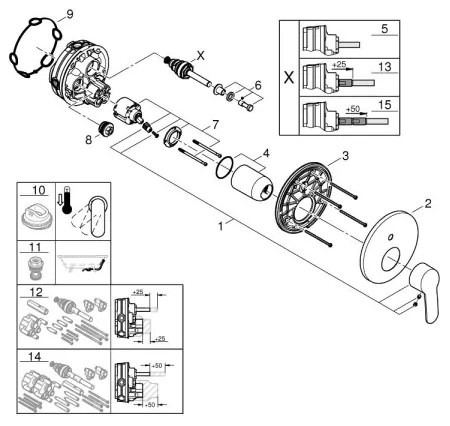 GROHE 24052002 - EUROSTYLE COSMOPOLITAN csaptelep, fényes króm