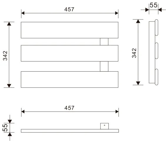 Aqualine - Elektromos törölközőszárító ELVIS 50W/230V 34,2 cm fehér jobb