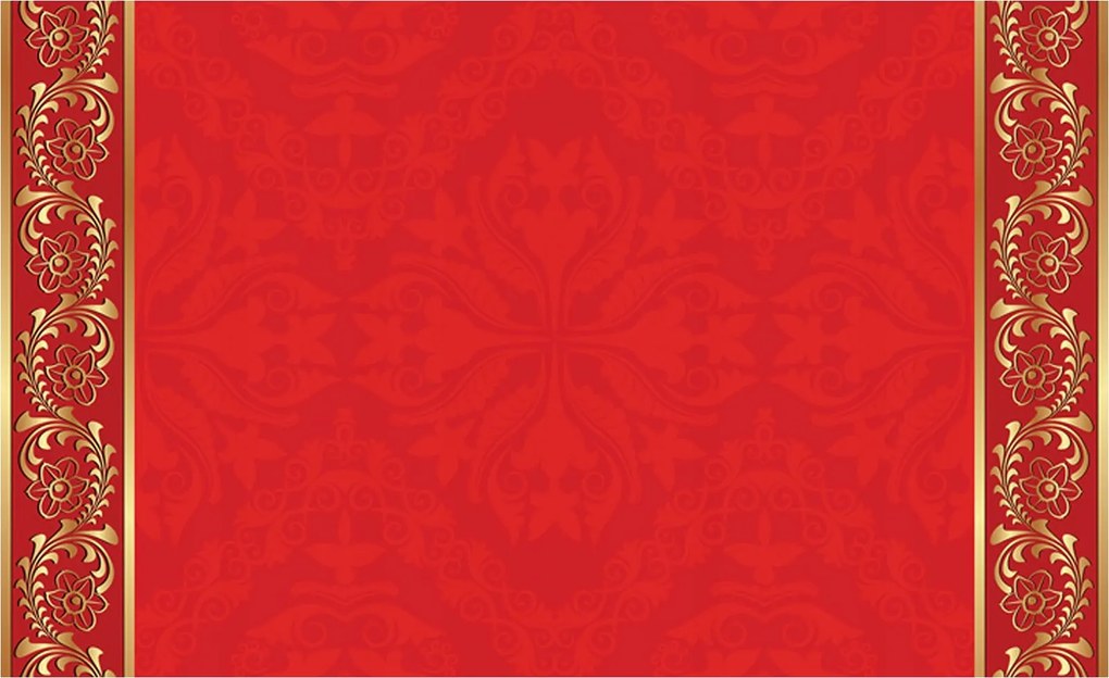 Fotótapéta Piros-arany virágok dísz elegancia klasszikus 250x175 +ragasztó