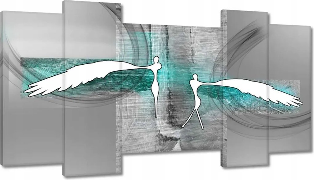 Festmények 120x65 Angyalok a hálószobába Türkiz