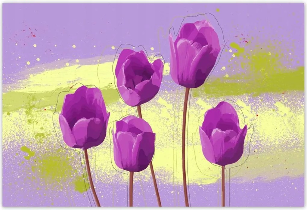 Poszterek 200x135 Virágos lila Virágok