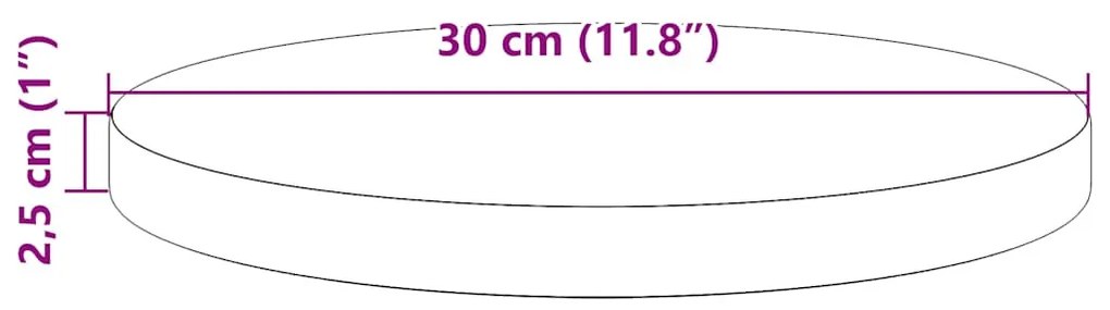 fehér tömör fenyőfa asztallap Ø30 x 2,5 cm