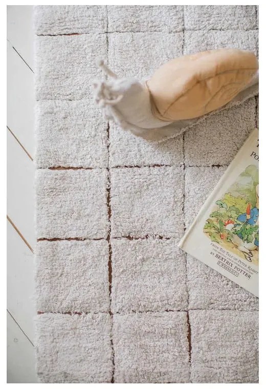 Krémszínű mosható kézi szövésű pamut szőnyeg 200x300 cm Mosaic – Lorena Canals