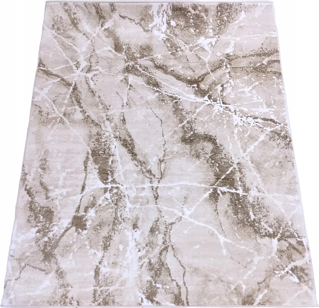 Szőnyeg 160x220 Modern Bézs Krém Barna Hálószoba Nappali Puha