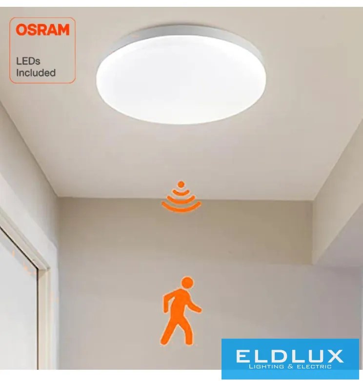 OSRAM chip Mennyezeti lámpa mikrohullámú mozgásérzékelővel 16W-24W CCT fehér