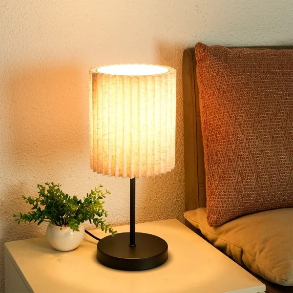 Brilagi - NORDIC WAVE asztali lámpa 1xE27/15W/230V lenvászon/fekete