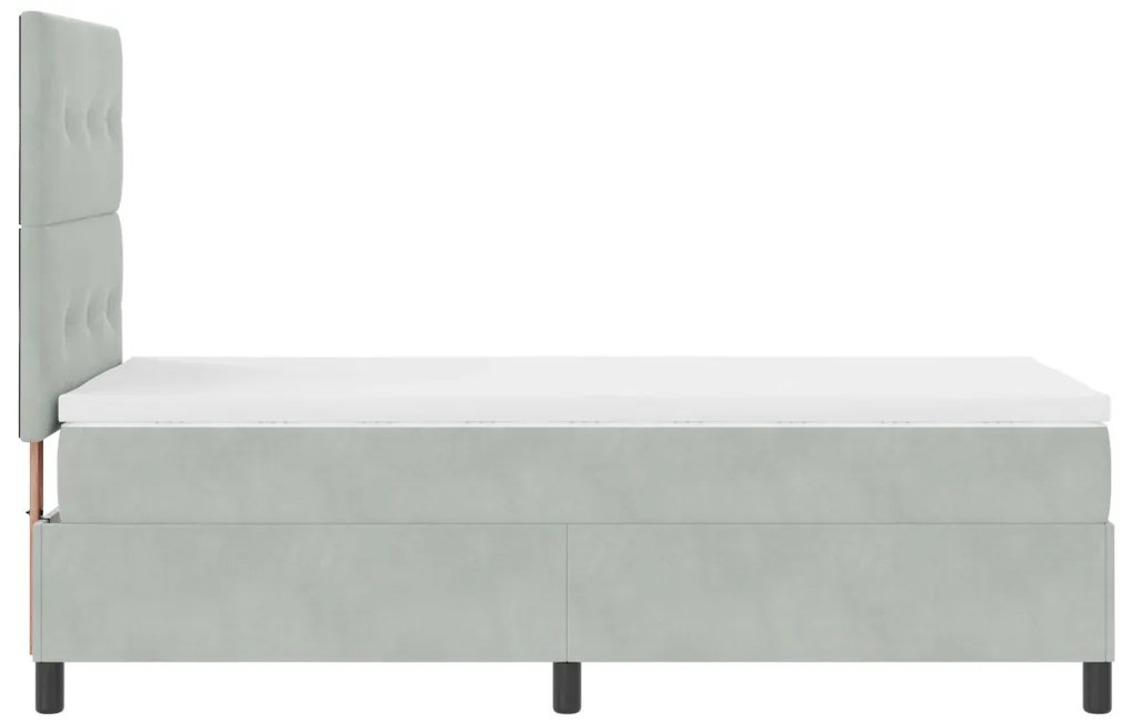 Boxspring Ágy Matrac Különböző Szürke Egyágyas Bársonyos