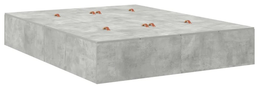 Tárolóágykeret Beton Szürke 160x200 cm