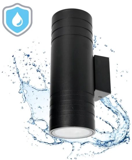 Kültéri fali lámpa 2xGU10/35W/230V IP54 kerek fekete