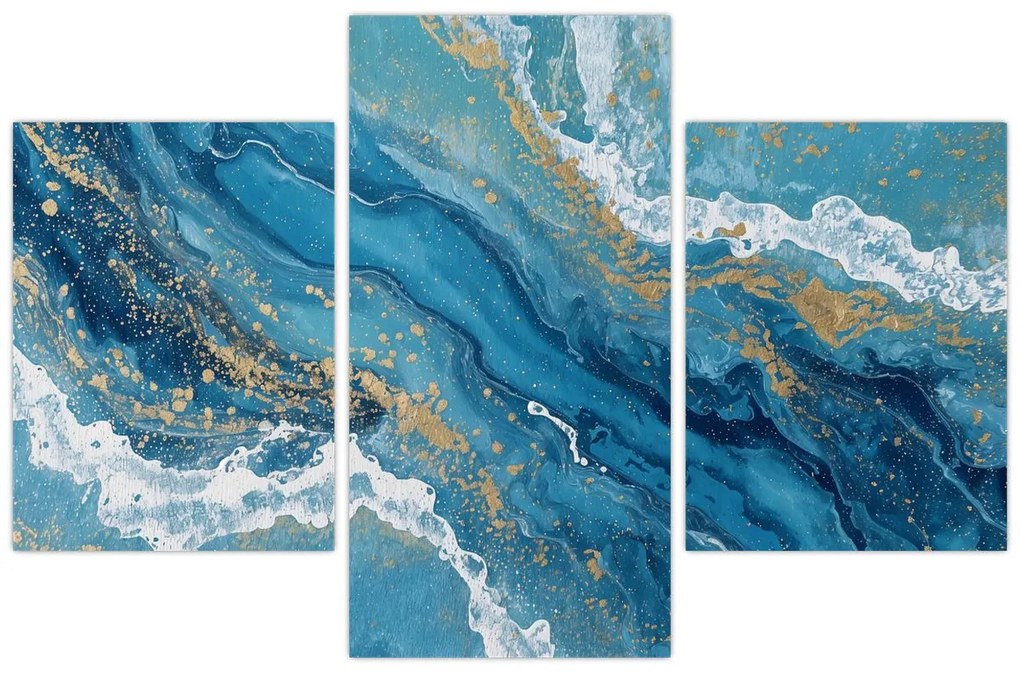 Kép - Világoskék márvány arannyal II. (90x60 cm)