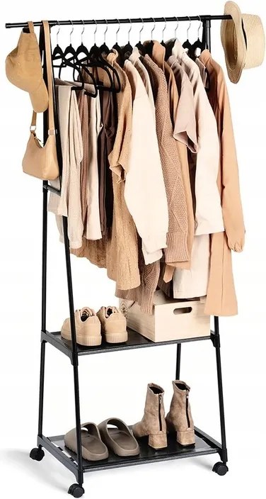 Állvány Akasztó álló padló gardrób polc ruha kerekek