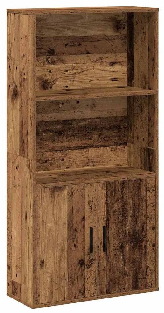 antik fa színű szerelt fa könyvespolc 60x24x120 cm