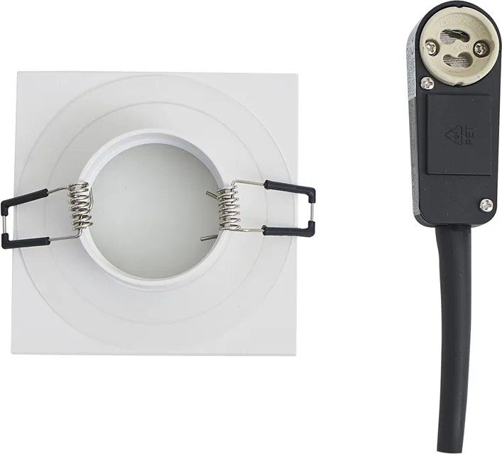 6 darabos modern, süllyesztett, négyszögletes, fehér színű IP44-es spotlámpa szett - Qure