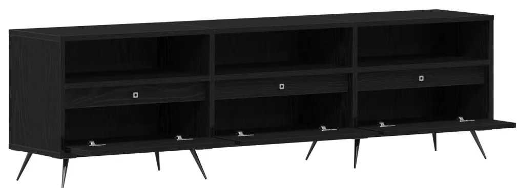 TV Szekrény Fekete 150x30x44,5 cm Műanyag