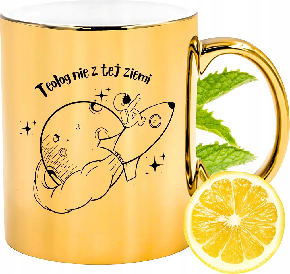 Prémium Arany Csillogó Bögre Teológusnak Ajándék Nyomtatott Fotó