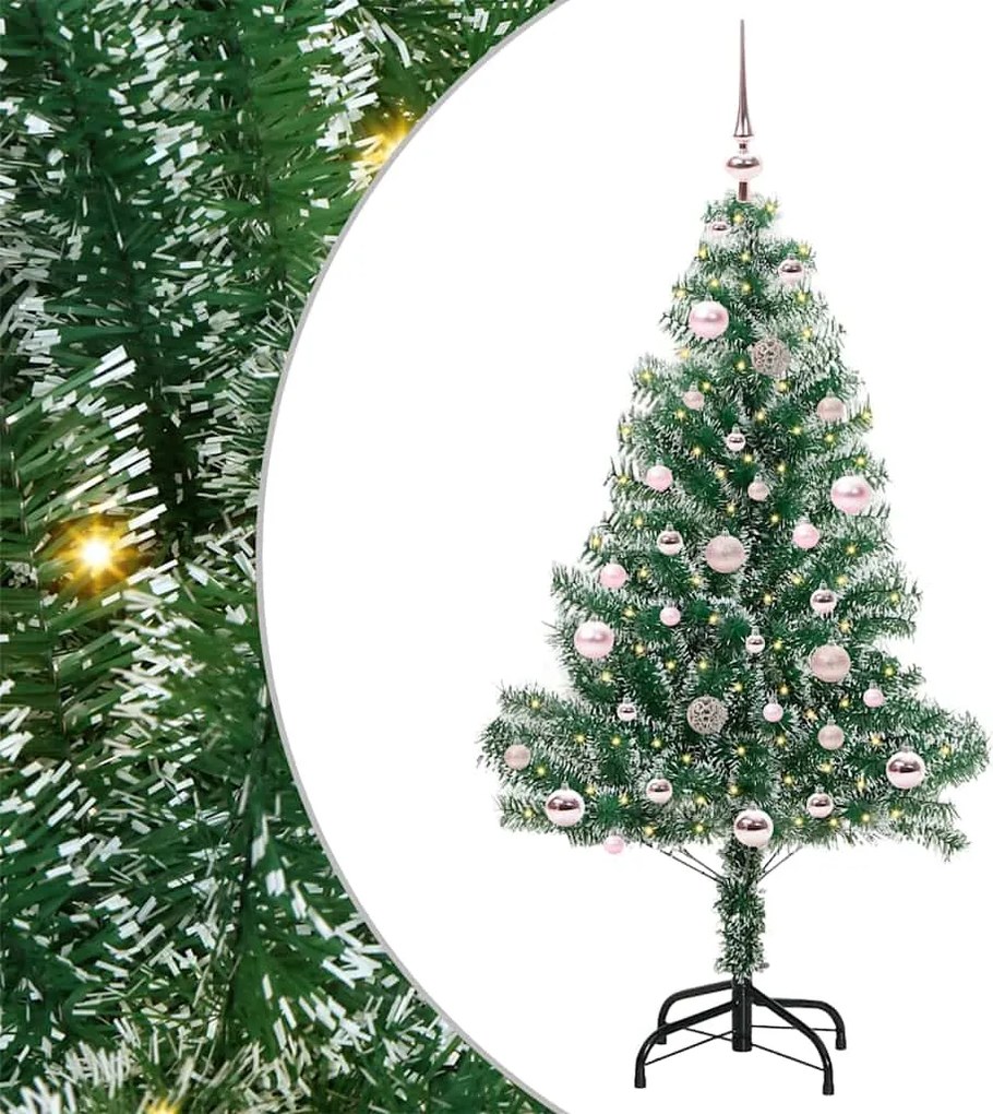 vidaXL Mű karácsonyi fa hóval borítva LED fényekkel 150 LED-del 150 cm