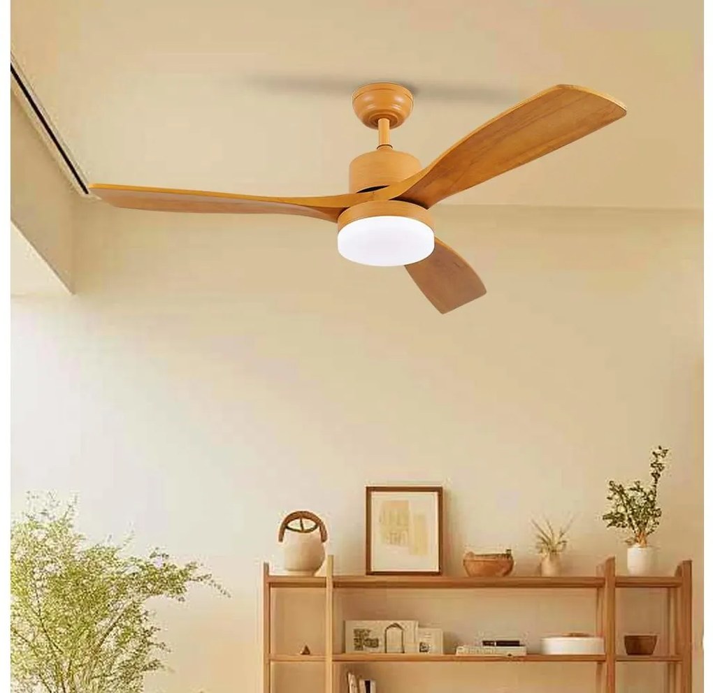 ZEVENTI - LED mennyezeti ventilátor MARE LED/24W/230V Wi-Fi Tuya tölgy + távirányító