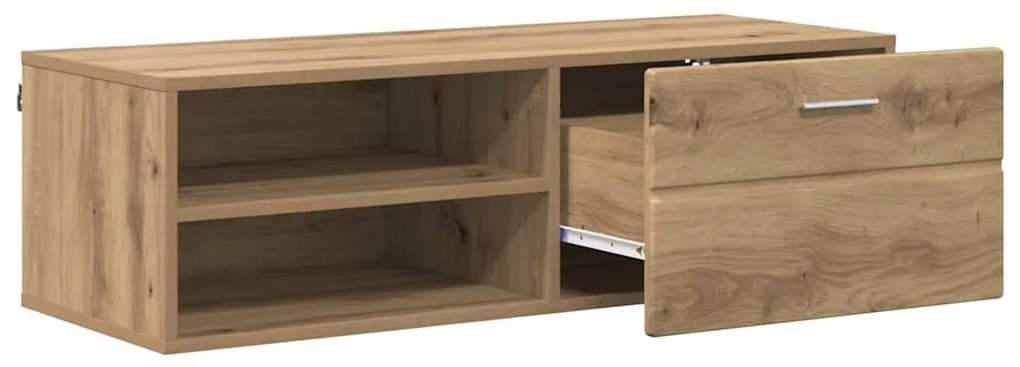 TV szekrény fiókkal kézműves tölgy 100.5 x 39 x 30 cm Faanyag