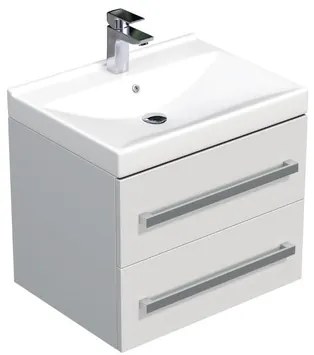 SAT Cube Way Fürdőszobaszekrény mosdóval 60x53x46 cm fehér fényes CUBE46602BIVER