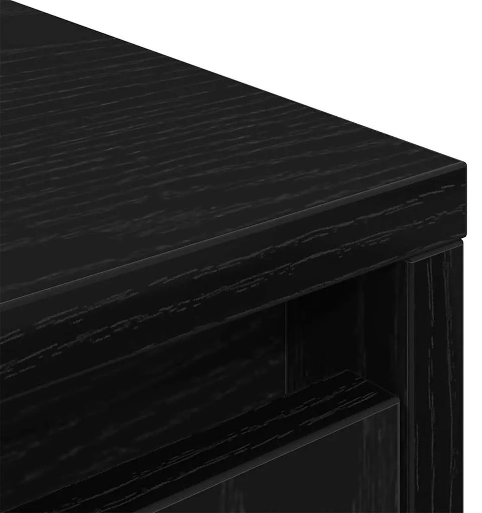 fekete tölgy szerelt fa magasszekrény 29,5x34x119,5 cm
