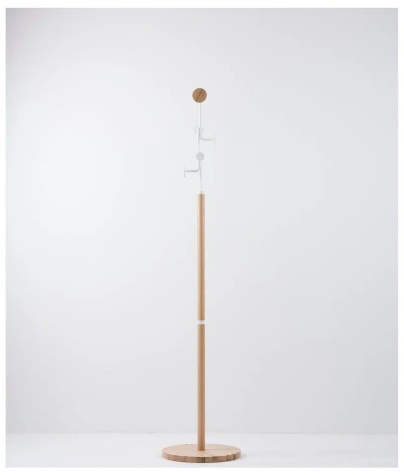 Hook tömör tölgyfa állófogas fehér elemekkel - Gazzda