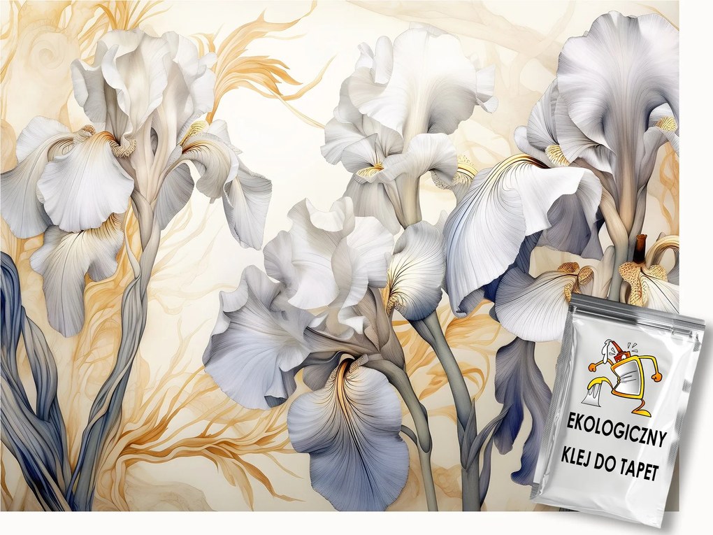 Fotótapéta Flizelina Virágok Íriszek Vintage Shabby Chic Retro 350x250 ragasztó