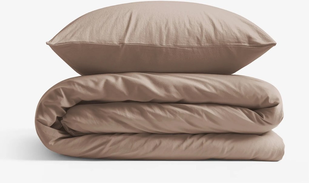 Goldea pamut ágyneműhuzat garnitúra - kávébarna 140 x 220 és 70 x 90 cm