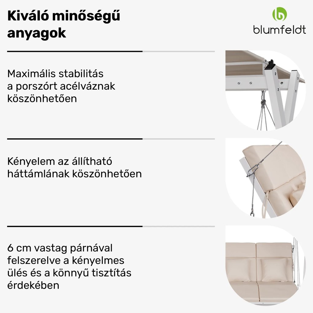 FlexiSwing hollywoodi hinta 4 üléses Állítható háttámla + napellenző, időjárásálló