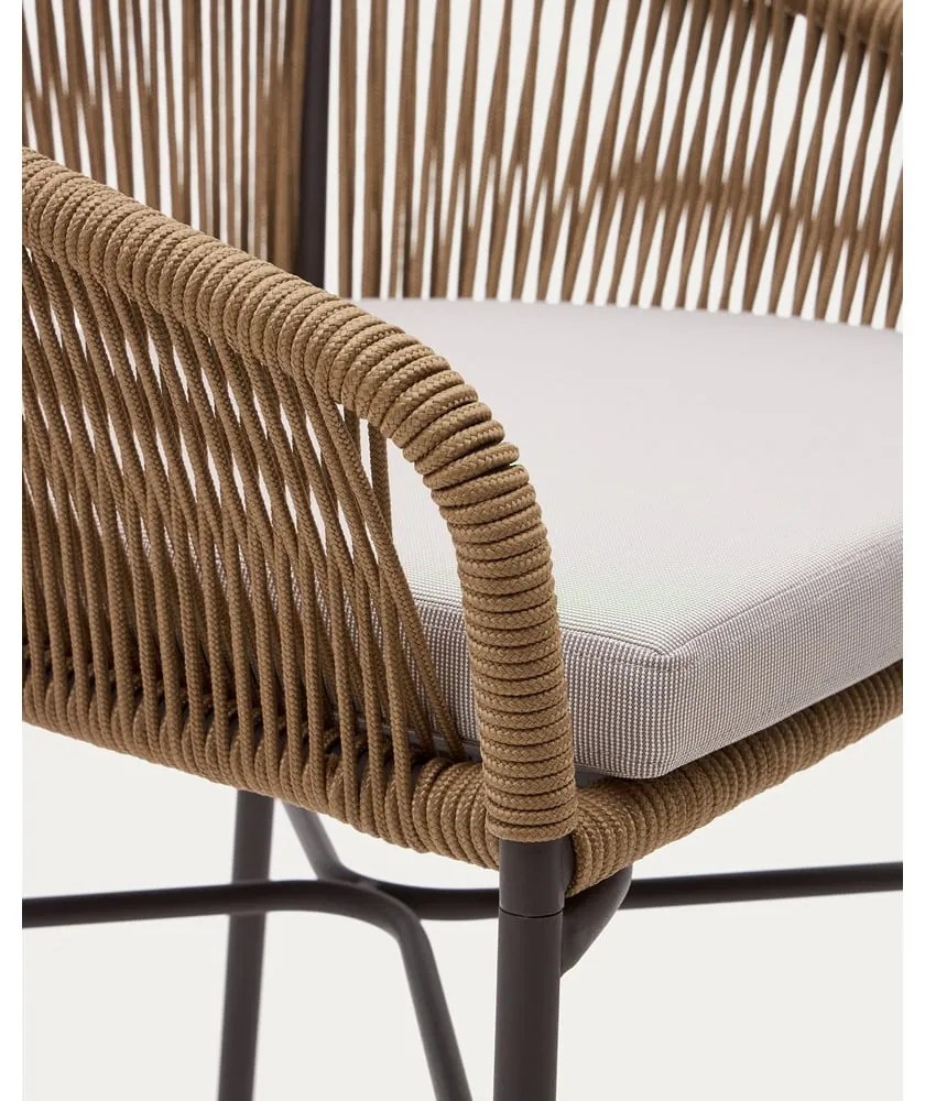 Bézs fém-párnázott kerti bárszék Yanet – Kave Home