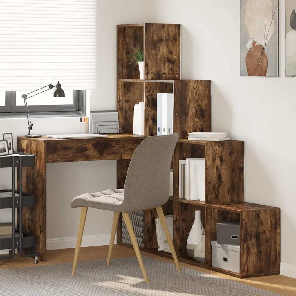 Sarokíróasztal Füstölt tölgy 101,5 x 149,5 x 149,5 cm Faanyag