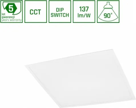 Led panel 600 süllyesztett 5520lm 26W/36W/46W Cct 3000/4000/6000K