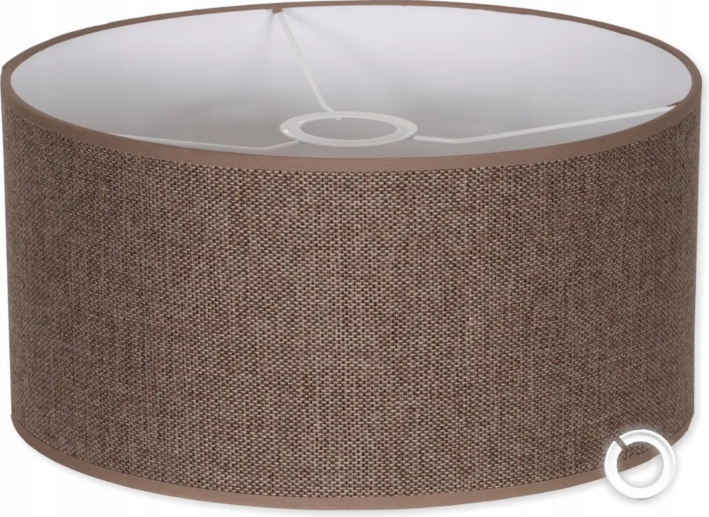 Lenvászon lámpaernyő rusztikus klasszikus henger lámpabúra E27 E14 35 cm Barna Len