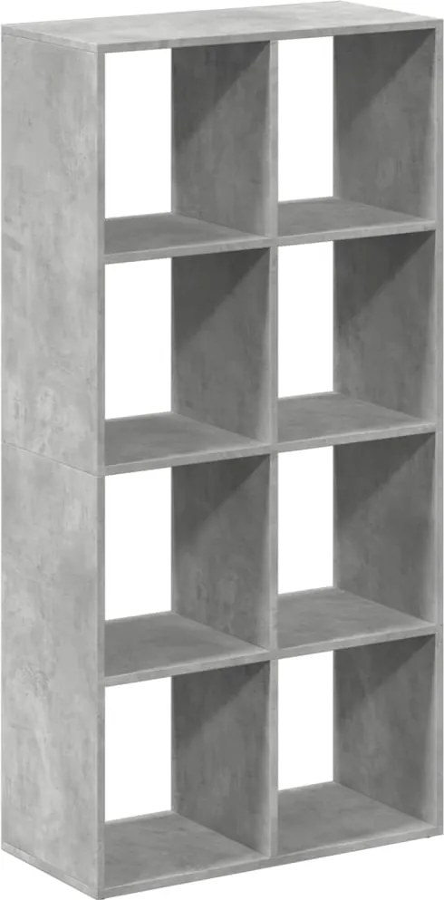 vidaXL betonszürke szerelt fa elválasztó könyvespolc 69,5x29x137,5 cm