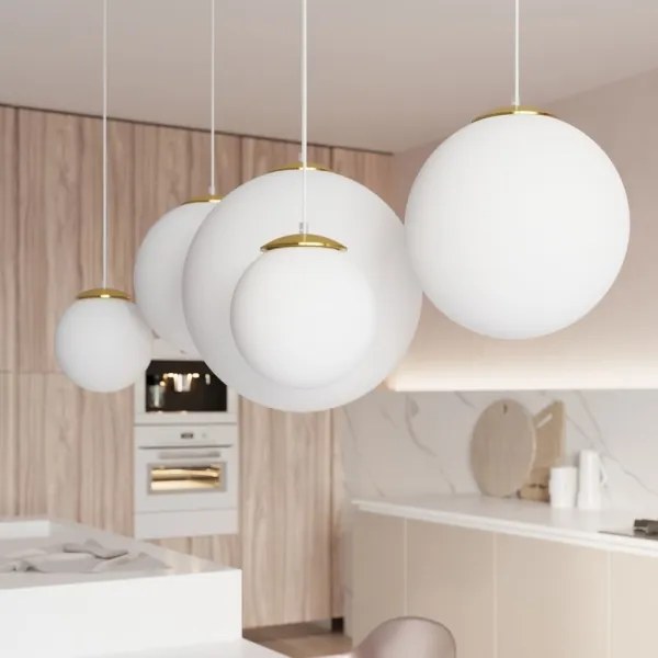 Sollux SL.0715 - TOYA kábellel függesztett csillár 1xE27/60W/230V, átmérő 20 cm, fehér/arany