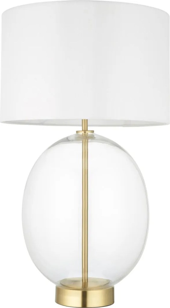 Endon glamour modern asztali lámpa kelda oval fehér sárgaréz átlátszó end99292