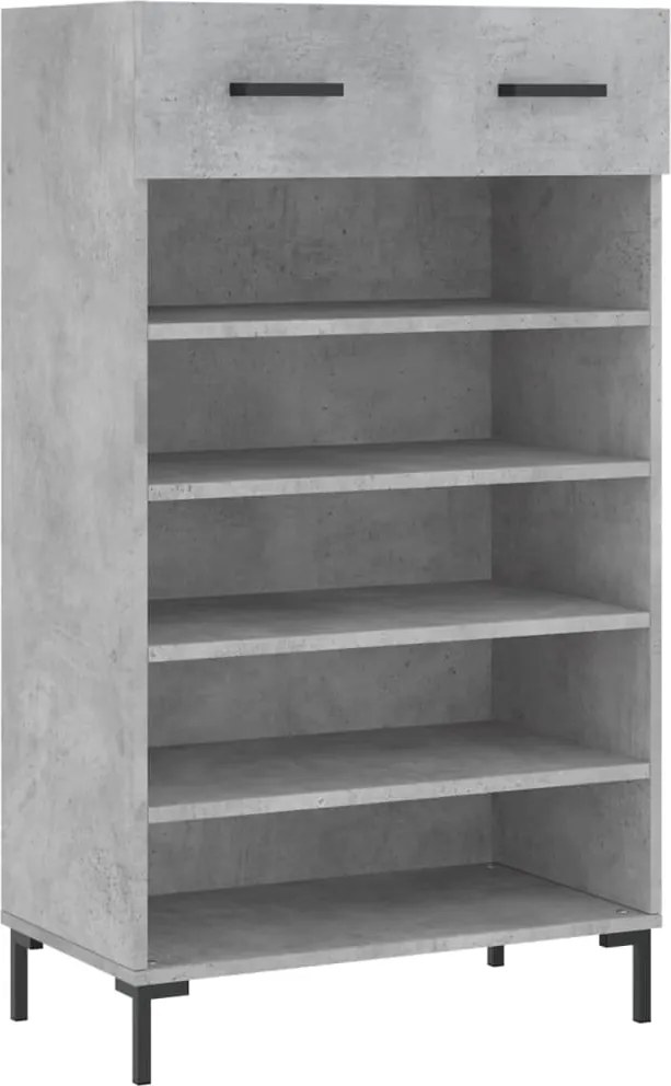 vidaXL betonszürke szerelt fa cipőszekrény 60x35x105 cm