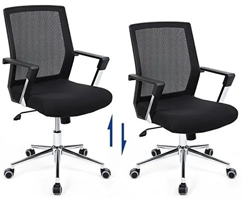 Irodai ergonomikus szék kartámasszal, fekete
