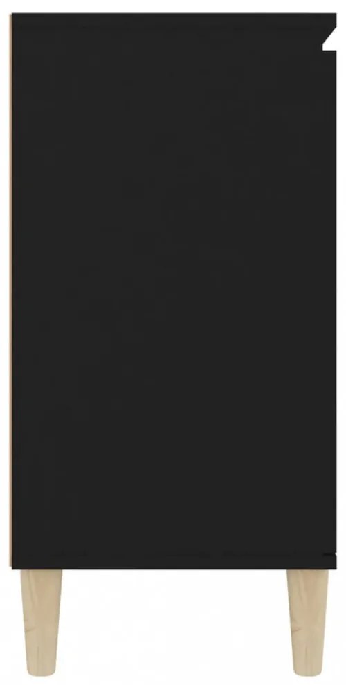 fekete szerelt fa tálalószekrény 101 x 35 x 70 cm