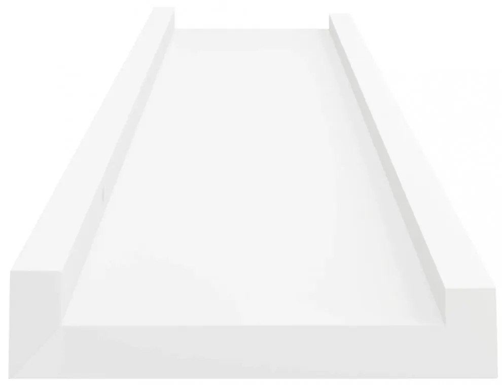 2 db fehér MDF szegélypolc képkeretekhez 40 x 9 x 3 cm