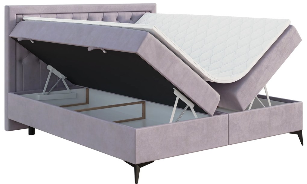 Egyszemélyes ágy Boxspring 120 cm Lavande (levendula) (matraccal és tárolóhellyel). Akció -16%. 1043405