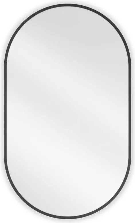 Mexen Loft ovális fürdőszobai tükör 85 x 50 cm, fekete keret - 9851-085-050-000-70